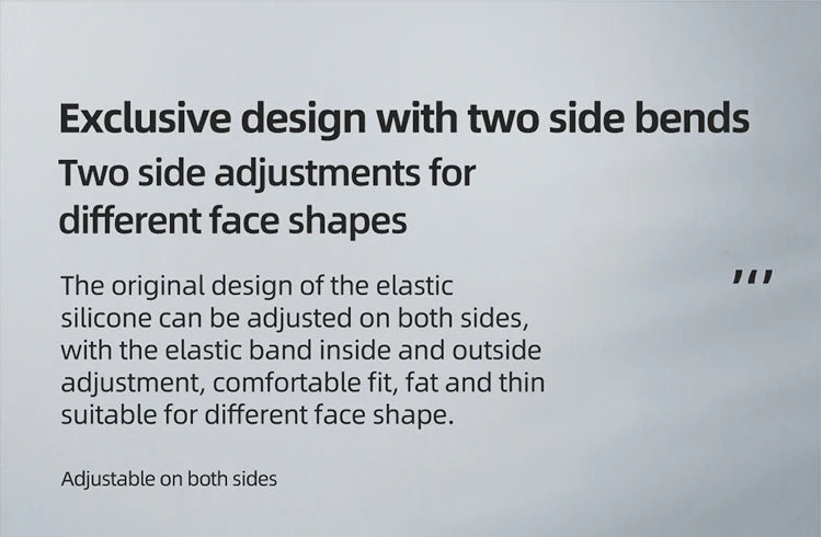 Adjustable design fits various face shapes with two-way adjustments for comfort and security.