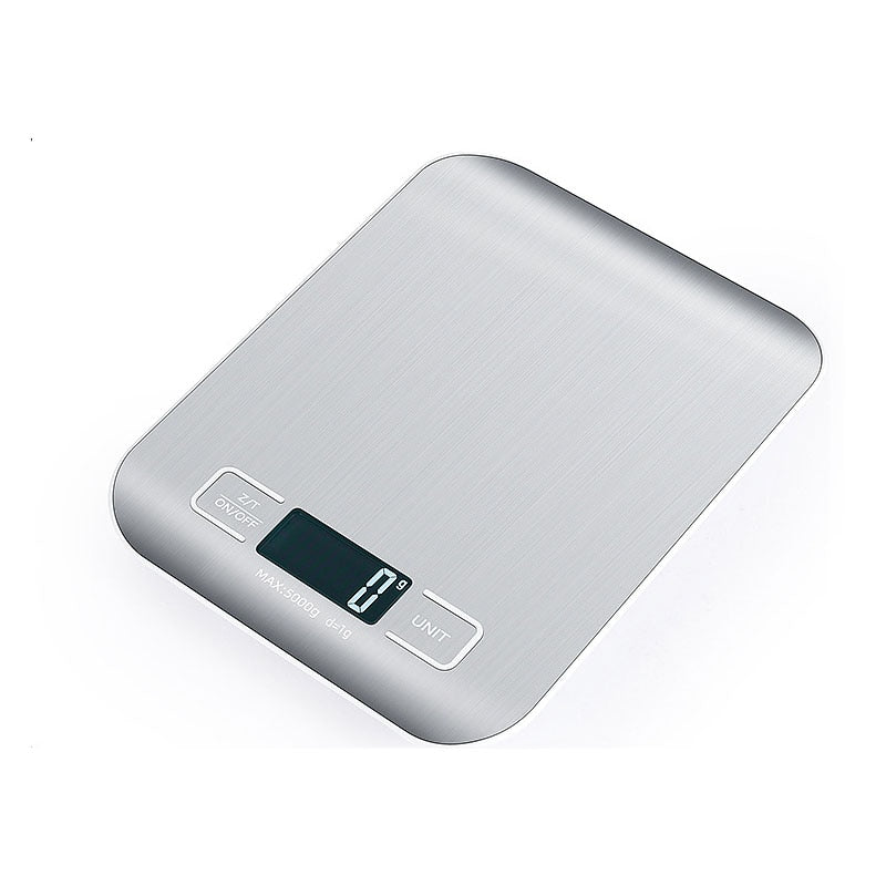 10/5Kg 1g Kitchen Scale digital Stainless Steel Weighing Scale Food Diet Postal Balance Measuring LCD Electronic Scales