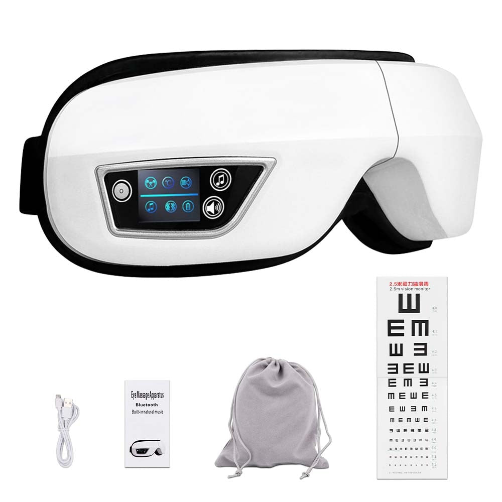 6D Smart Pressure Eye Massager Vibration Hot Compress Eyes Mask Bluetooth Music Fatigue Relief Relax Eye Wrinkles Dark Circles