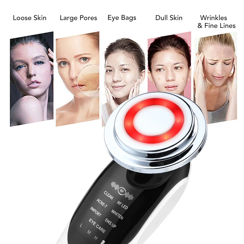 Anti-aging facial massager reduces signs of aging like loose skin, large pores, and wrinkles.