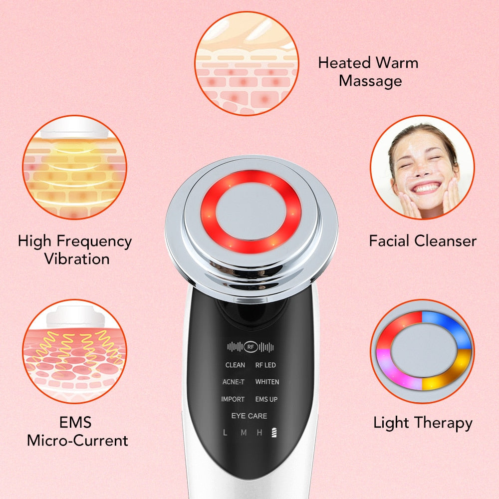 Heated Warm Massage High Frequency Facial Cleanser Vi