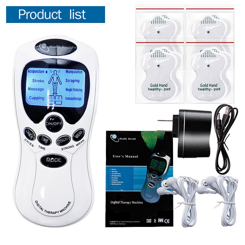 TENS EMS Massager Muscle Stimulation Electronic 8 Mode Personal Nerve Stimulator Electro Stimulation Therapy Machine Pain Relief