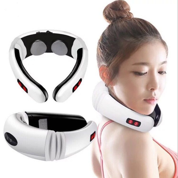 Electric Neck Massager Pulse Back 6 Modes Power Control Far Infrared Heating Pain Relief Tool Health Care Relaxation Machine