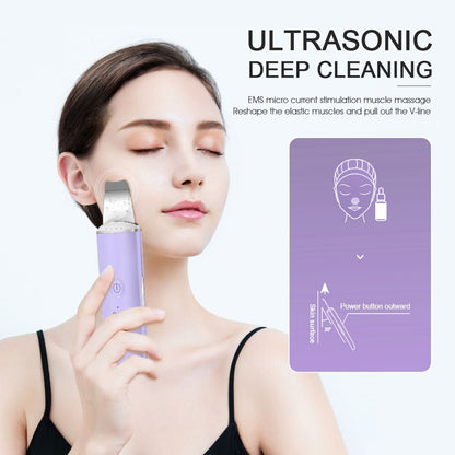 Épurateur de peau à ultrasons nettoyant pour le visage Ion acné dissolvant de points noirs pelle à éplucher nettoyant masseur pour le visage grattoir lifting du visage