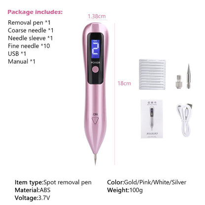 Caneta de Plasma LCD Máquina de Remoção de Toupeiras de Tatuagem 9 Nível Remoção de Iluminação LED Removedor de Manchas Escuras Ferramenta de Remoção de Tatuagem Marca de Verrugas