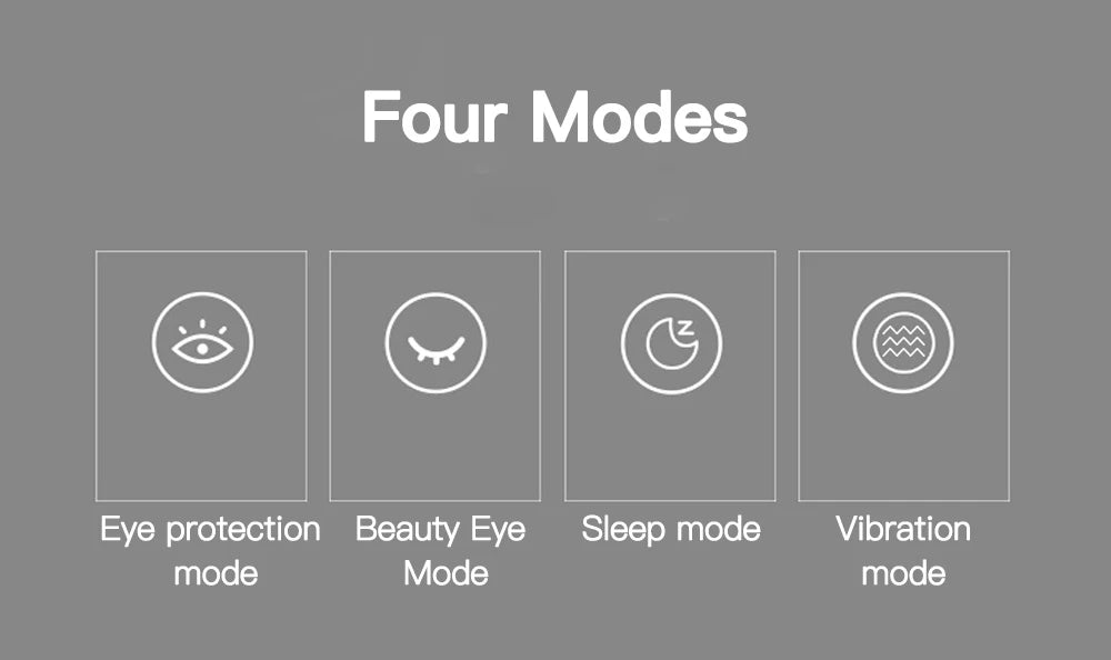 Four modes: beauty, eye sleep, and vibration for comprehensive eye care and relaxation.