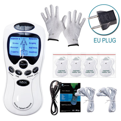 Pulse Tens Acupuncture Electric Body Massage 8 Models Digital Therapy Machine 4Pads Electrical Muscle Stimulator Full Body Relax