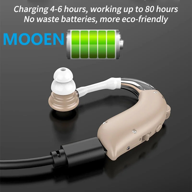 Eco-friendly rechargeable battery that lasts up to 80 hours and reduces waste.