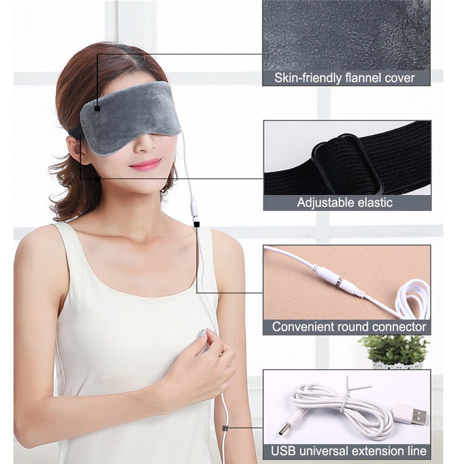 USB Heizung Dampf Eyeshade Schlafen Augen Maske Reise Rest Eyeshade Maske Augen Entspannen Anti Augenringe Augenklappe Müdigkeit Linderung