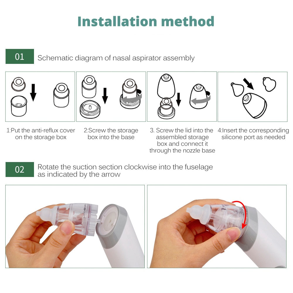 aspirator as shown by the arrow on the nozzle base