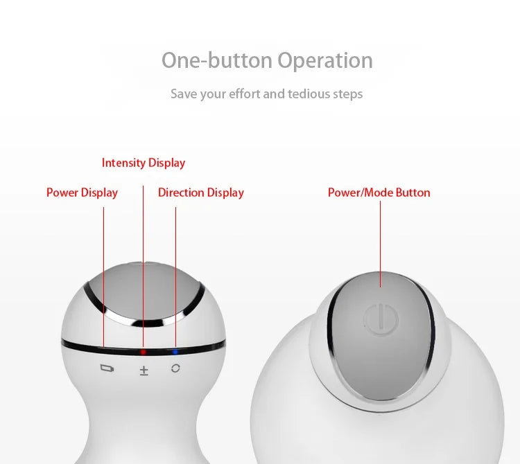 Simple one-button control with visual feedback for intensity, direction, and power.