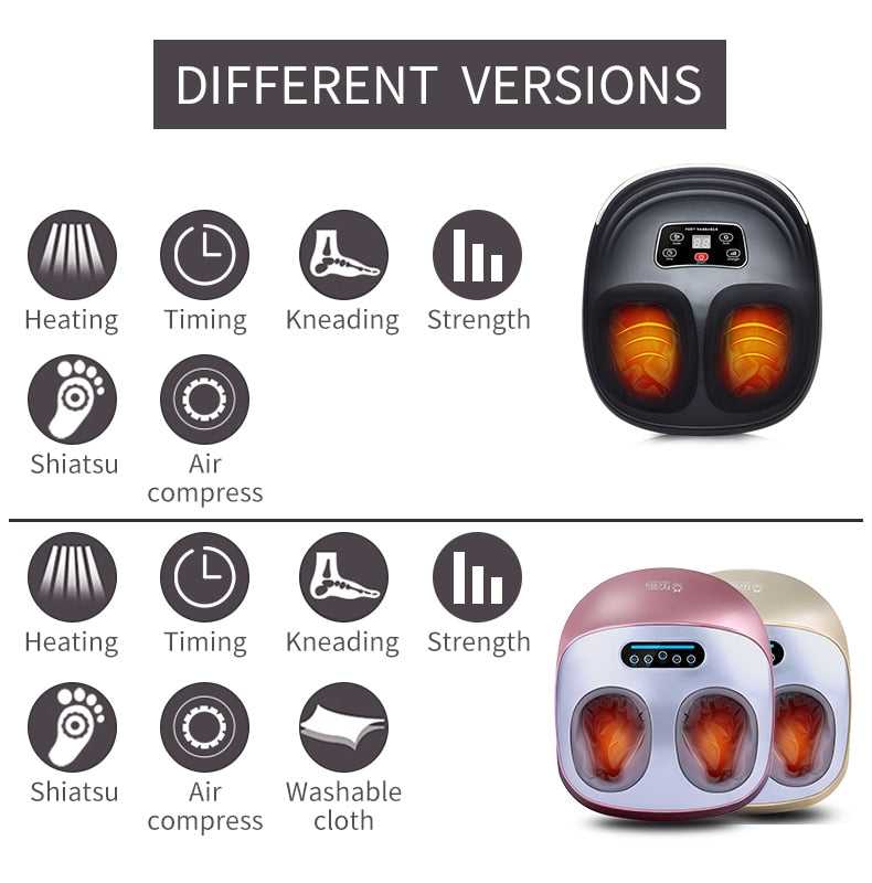 Jinkairui EU Plug Electric Antistress Foot Massager Vibrator Massage Machine Infrared Heating Therapy Health Care Device