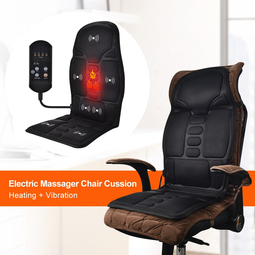 Electric Massager Chair Cussion Heating Vibrations 0