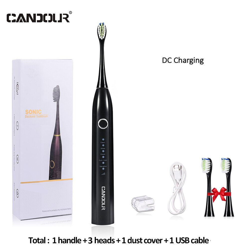 CANDOUR CD-5166 sonic toothbrush Adult automatic electric toothbrush Rechargeable With 8 heads replacement IPX8  Tooth Brush