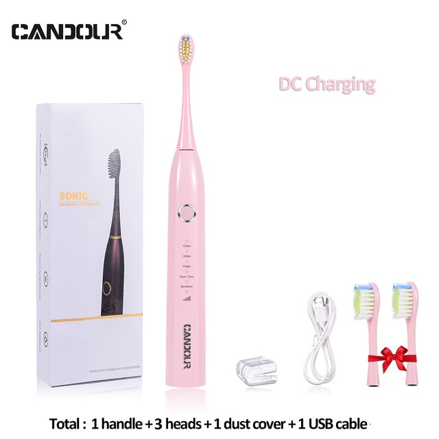 CANDOUR CD-5166 sonic toothbrush Adult automatic electric toothbrush Rechargeable With 8 heads replacement IPX8  Tooth Brush