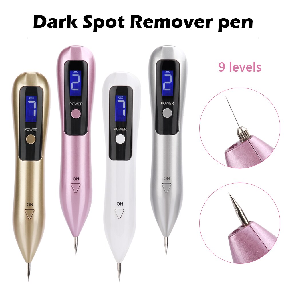 Caneta de Plasma LCD Máquina de Remoção de Toupeiras de Tatuagem 9 Nível Remoção de Iluminação LED Removedor de Manchas Escuras Ferramenta de Remoção de Tatuagem Marca de Verrugas