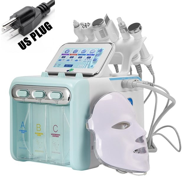 2021 New 7 in 1 Hydrogen Oxygen Small Bubble RF Beauty Machine Face Lifting Dermabrasion Device Skin Scrubber Facial Spa