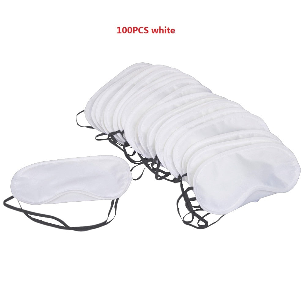 100 Pcs/Lot Gift Travel Sleeping Eye Mask Cover Black Shade Blindfold Eye Patch Night Eyeshade Eye Relax Massager Beauty Tools