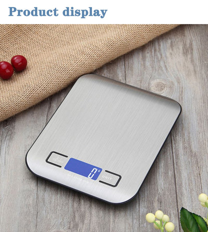 Báscula de cocina Pesaje de acero inoxidable para dieta de alimentos Balanza postal Medición LCD Balanzas electrónicas de precisión