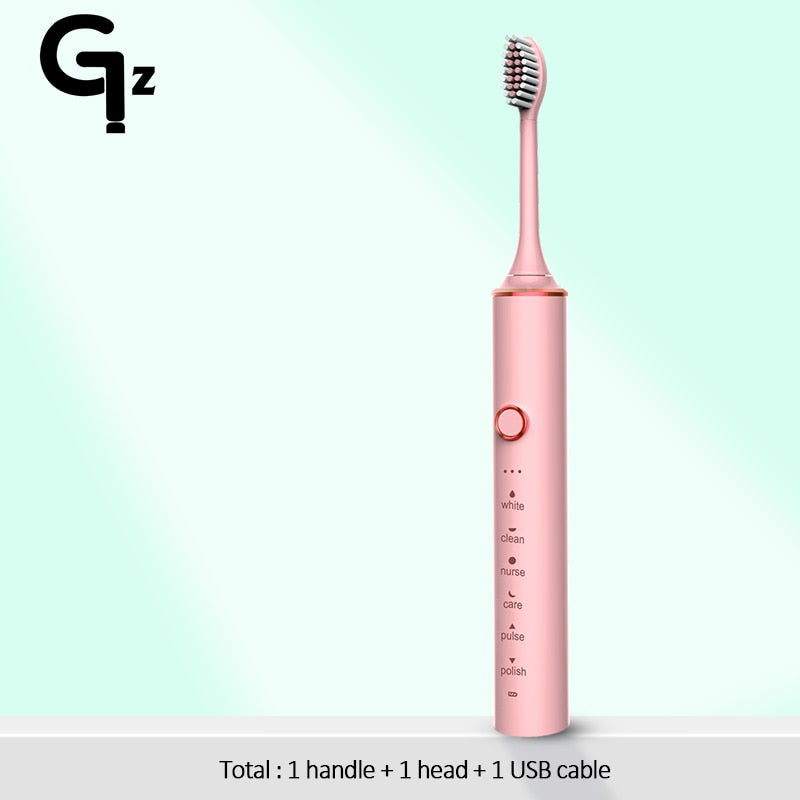 New 2023 N100 Sonic Electric Toothbrush Adult Timer Brush 6 Mode USB Charger Rechargeable Tooth Brushes Replacement Heads Set