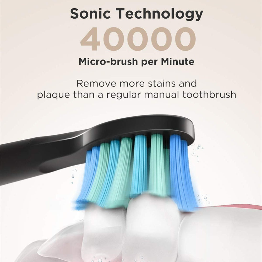 Sonic Technology 40000 Micro-brush per Minute Remove more stains and