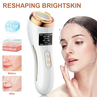 Radiofrecuencia Facial EMS Mesoterapia RF Radiofrecuencia Estiramiento de la piel Rejuvenecimiento Masajeador facial Kit de belleza para levantamiento de cuello