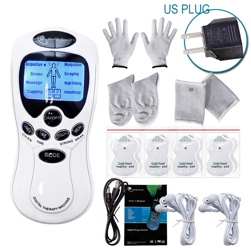 Pulse Tens Acupuncture Electric Body Massage 8 Models Digital Therapy Machine 4Pads Electrical Muscle Stimulator Full Body Relax