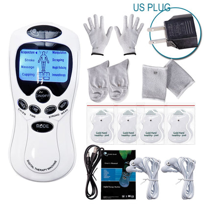 Pulse Tens Acupuncture Electric Body Massage 8 Models Digital Therapy Machine 4Pads Electrical Muscle Stimulator Full Body Relax