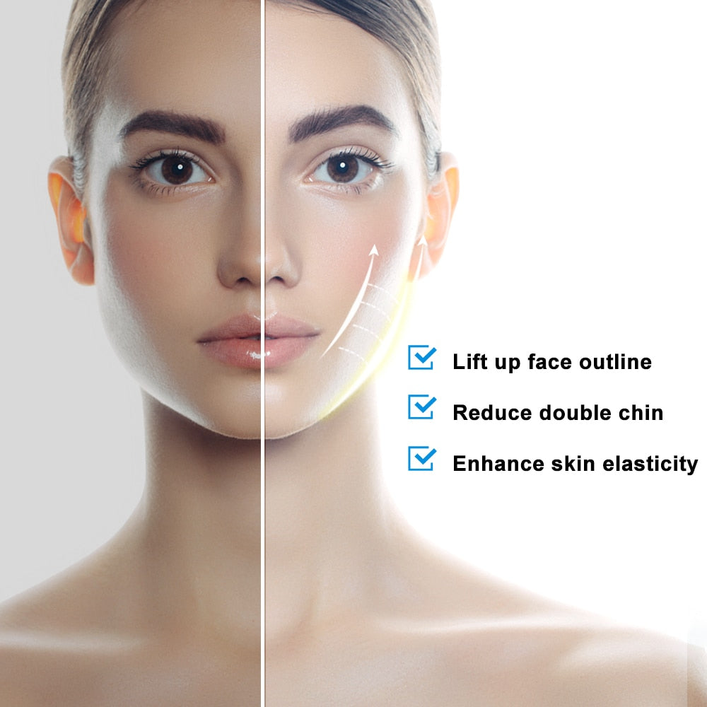 Lift up face outline Reduce double chin Enhance skin 