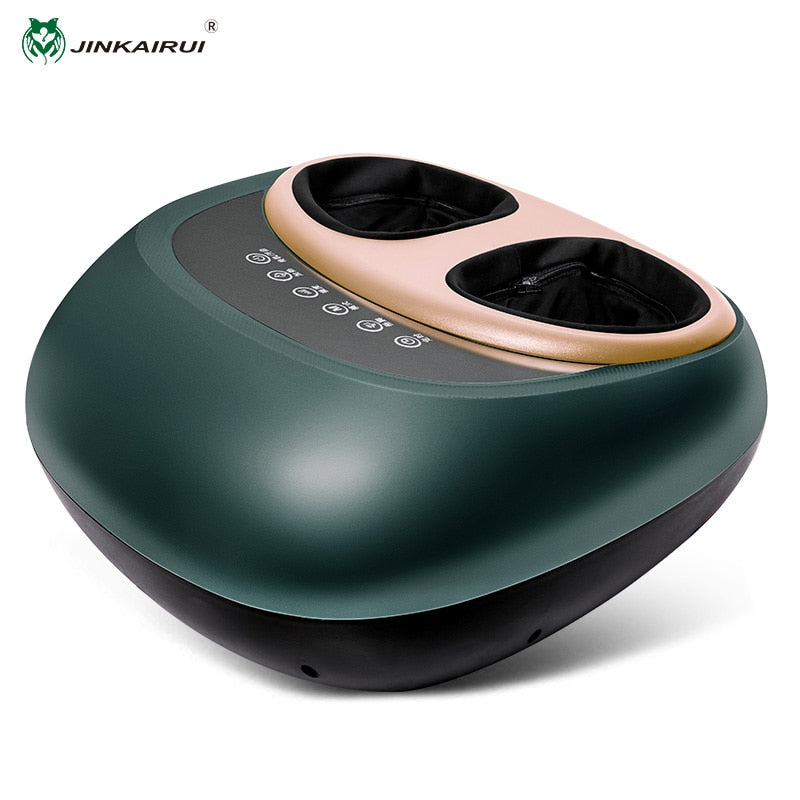 Jinkairui elétrica máquina de massagem nos pés shiatsu massagem profunda compressão de ar para cuidados de saúde terapia de aquecimento infravermelho anti-stress