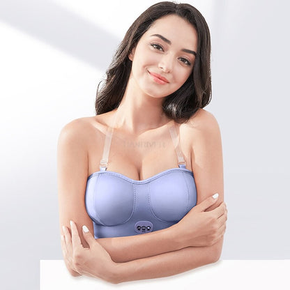 Charging Electric Breast Massage Bra Vibration Chest Massager Growth Enlargement Enhancer Breast Heating Stimulator Machine USB