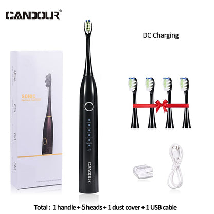 CANDOUR CD-5166 sonic toothbrush Adult automatic electric toothbrush Rechargeable With 8 heads replacement IPX8  Tooth Brush