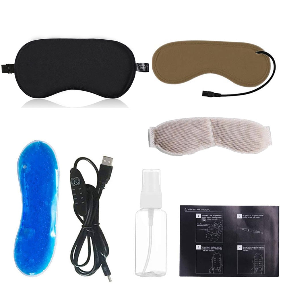 USB Steam Sleeping Eye Mask Shading Mask For Sleep Soft Adjustable Temperature Control Electric Heated Eye Mask to Relieve Eye