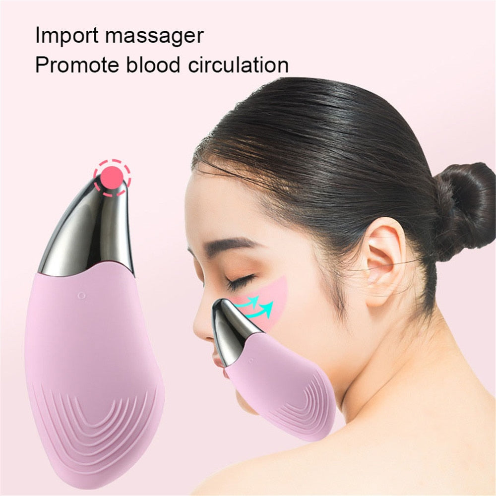 Mini escova de limpeza facial elétrica ultrassônica silicone limpador de rosto limpeza profunda dos poros massageador de pele dispositivo de escova de limpeza facial