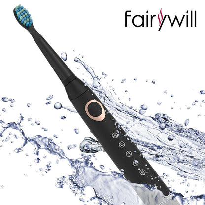 Fairywill Sonic Electric Toothbrush FW-508 USB Charger IPX7 Waterproof Electronic Toothbrush with 8 Replacement Brush Heads