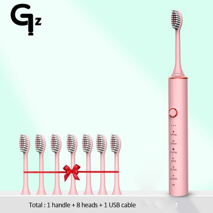 New 2023 N100 Sonic Electric Toothbrush Adult Timer Brush 6 Mode USB Charger Rechargeable Tooth Brushes Replacement Heads Set