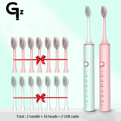 New 2023 N100 Sonic Electric Toothbrush Adult Timer Brush 6 Mode USB Charger Rechargeable Tooth Brushes Replacement Heads Set