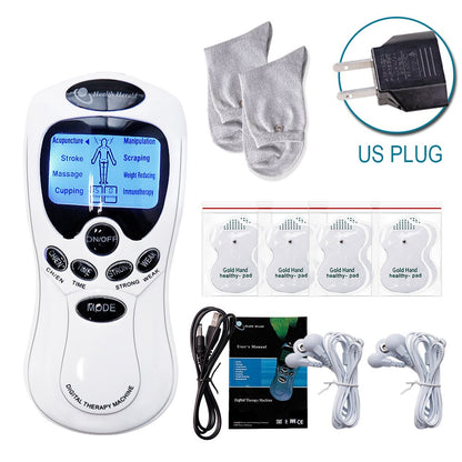 Pulse Tens Acupuncture Electric Body Massage 8 Models Digital Therapy Machine 4Pads Electrical Muscle Stimulator Full Body Relax