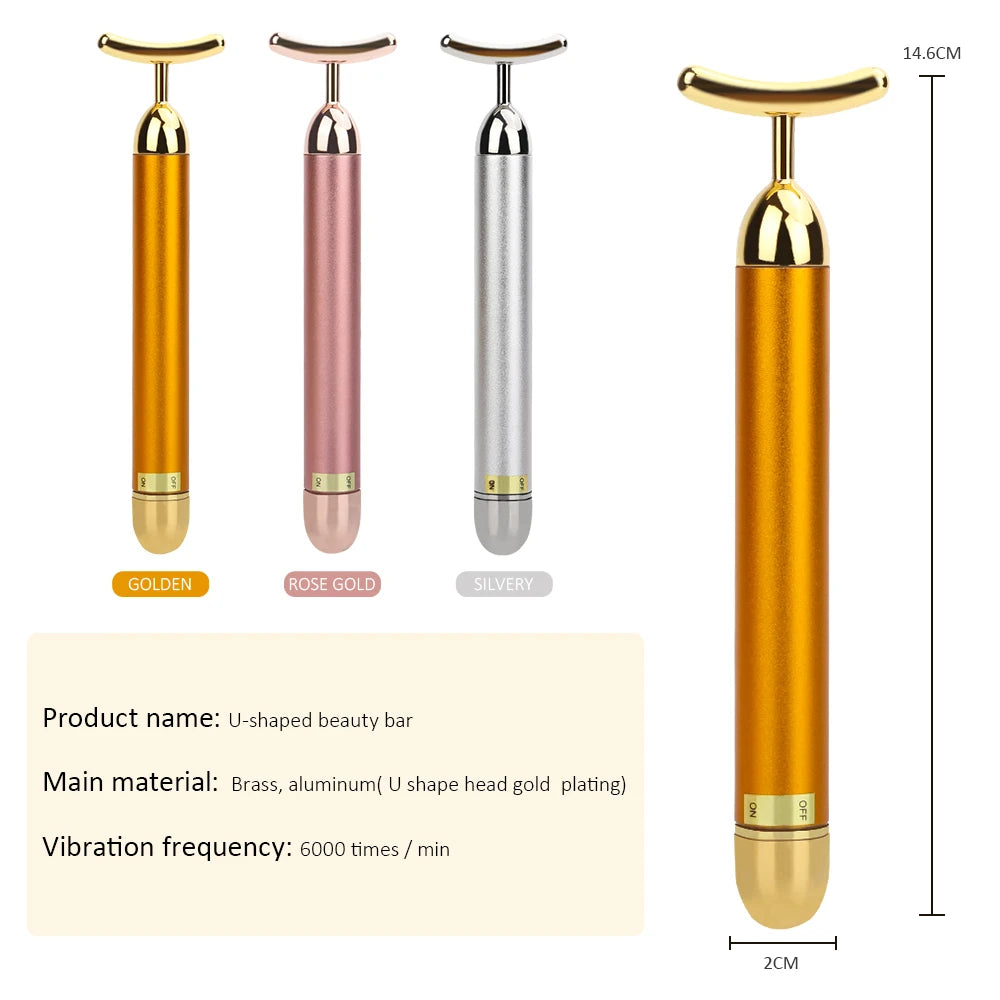 Golden Rose massager with U-shaped design, vibrating 6,000 times/min for slimming benefits.