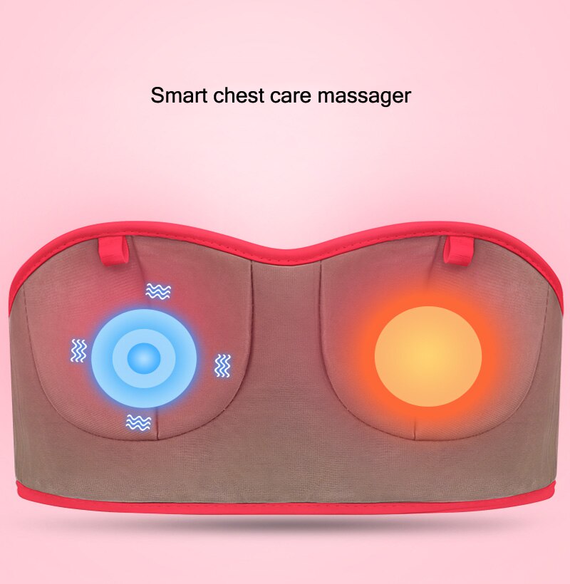 Charging Electric Breast Massage Bra Vibration Chest Massager Growth Enlargement Enhancer Breast Heating Stimulator Machine USB