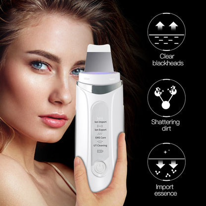 Épurateur de peau à ultrasons rouge bleu lumière LED rajeunissement de la peau Peeling nettoyage des pores du visage masseur de levage du visage appareil de beauté