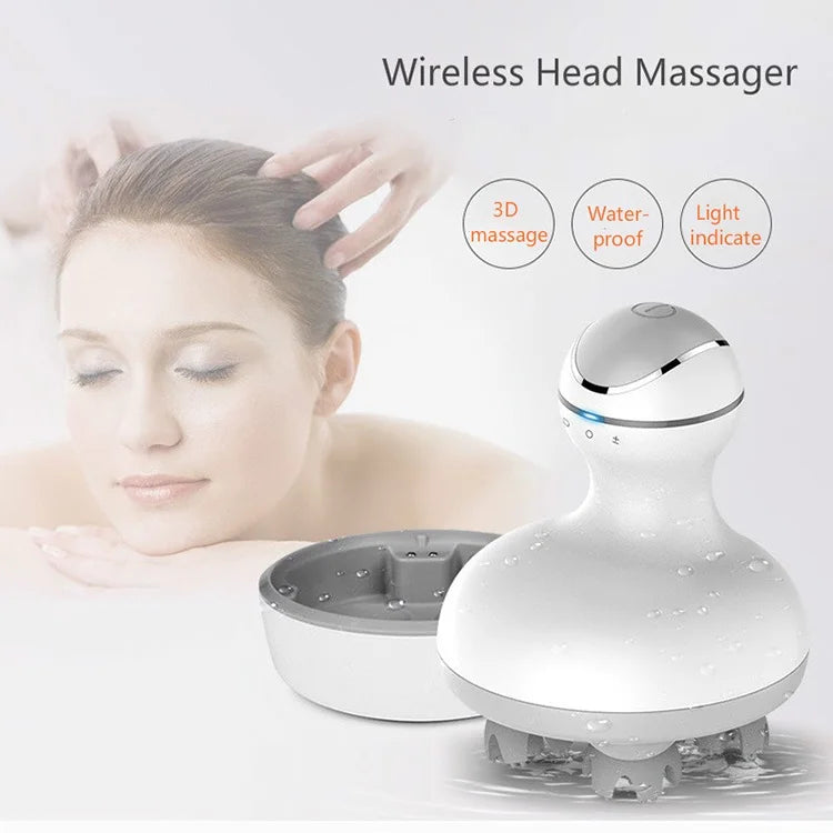 Wireless Head Massager: Waterproof Design for Gentle, Light Massage.