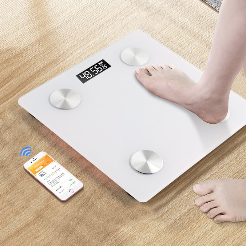 Bathroom Scales Bluetooth Floor Body Scale BMI Fat Scales LED Digital Smart Weight Scale Balance Body Composition Analyzer