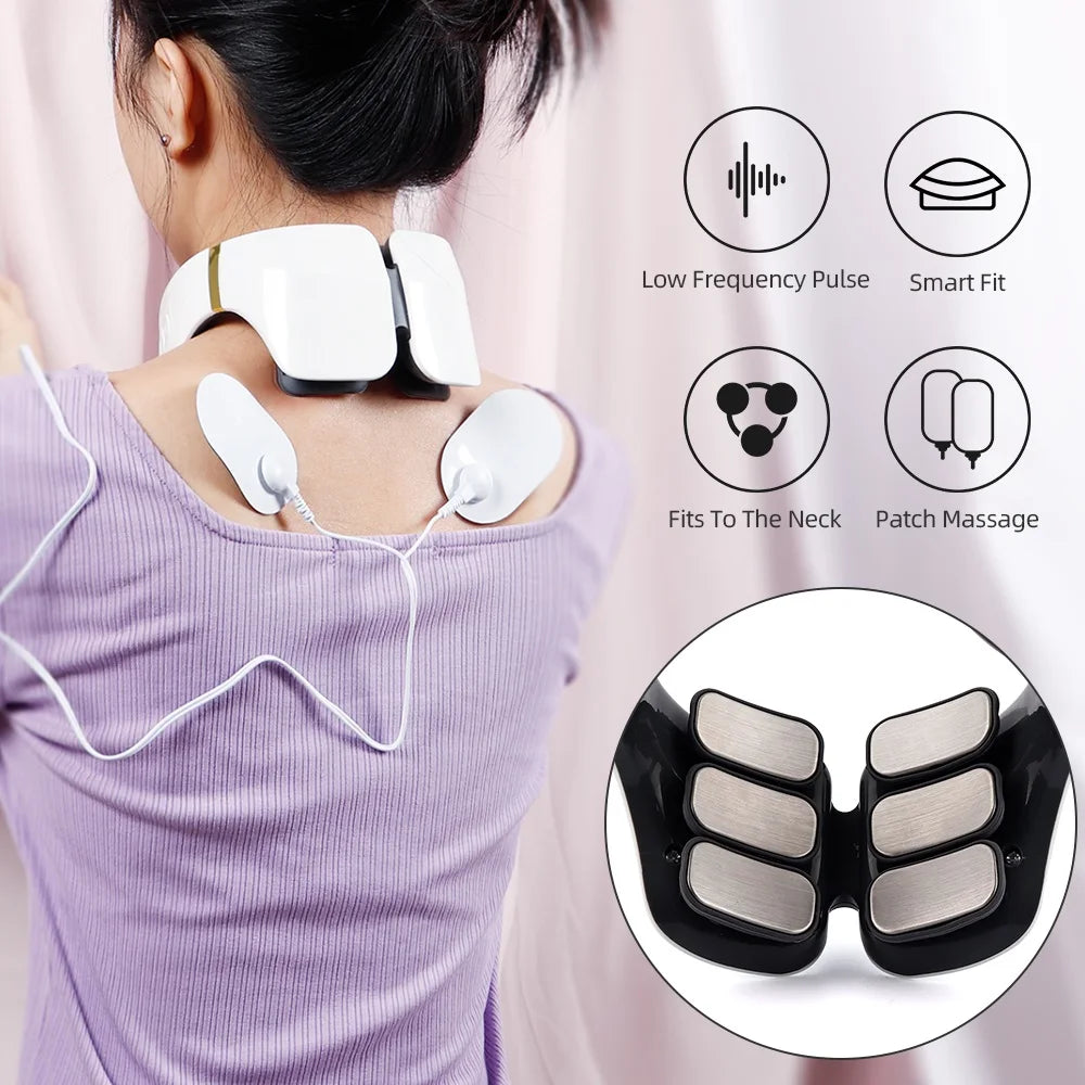 Low-frequency pulse smart fit fits comfortably around your neck for a personalized massage experience.