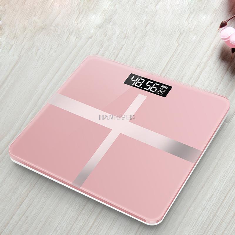 LCD Display Body Weighing Digital Health Weight Scale Bathroom Floor Electronic Body Floor Scales Glass Smart Scales Battery