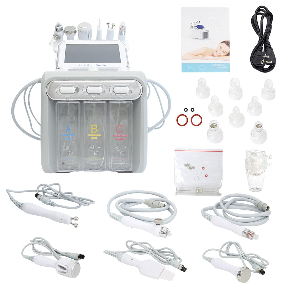 Mise à niveau 6 en 1 hydrogène oxygène petite bulle RF Instrument de beauté lifting du visage dispositif de dermabrasion épurateur de peau Spa du visage