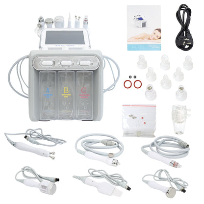 Mise à niveau 6 en 1 hydrogène oxygène petite bulle RF Instrument de beauté lifting du visage dispositif de dermabrasion épurateur de peau Spa du visage