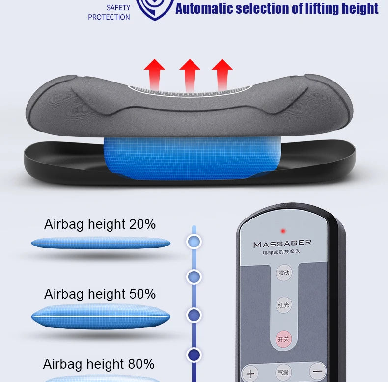 Adjustable height feature for comfort and protection during massage.