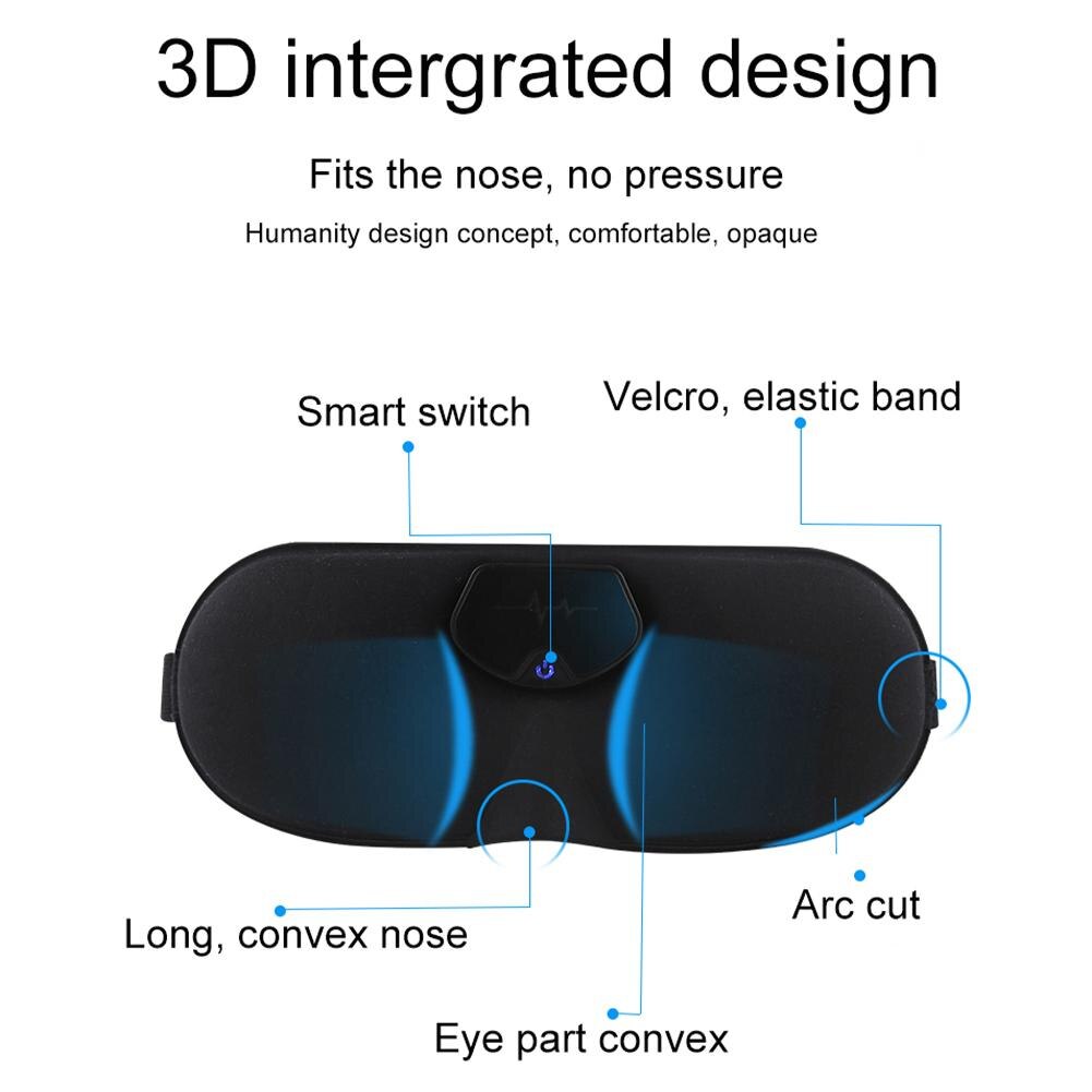 NOVA 4Gear Dispositivo Inteligente de Massagem para os Olhos Sombreamento Máscara para os Olhos Vibração Protetor para os Olhos Máscara para os Olhos para Massagem por Pulso de Baixa Frequência