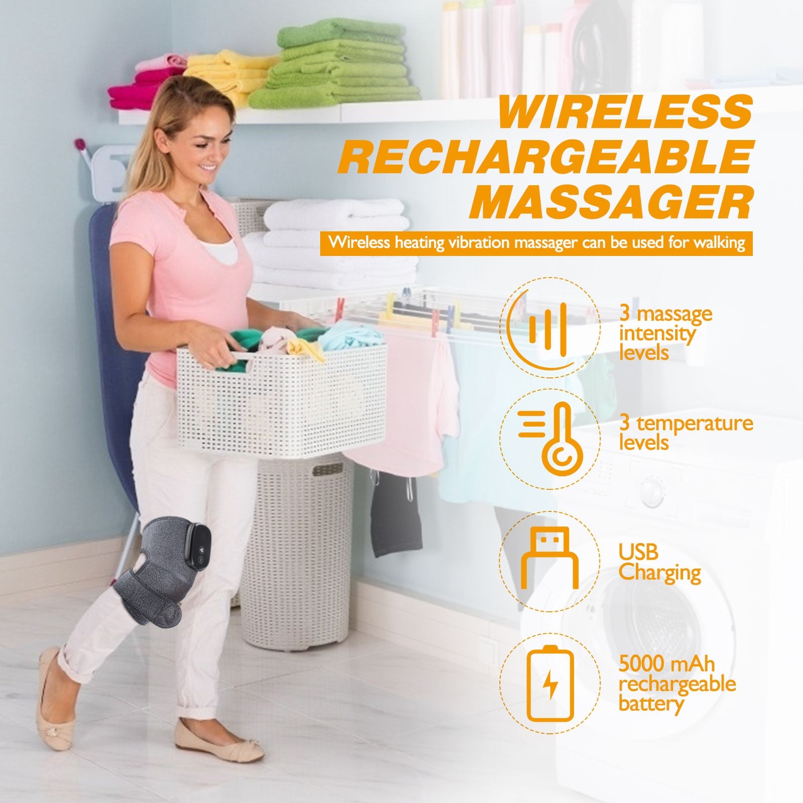 WIRELESS RECHARGEABLE MASSAGER Wireless heating vibration